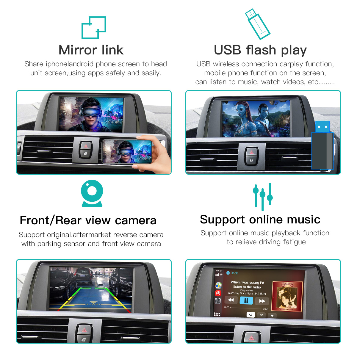 Carplay Multimedia Interface W - Rear Camera For Car 评论和价格