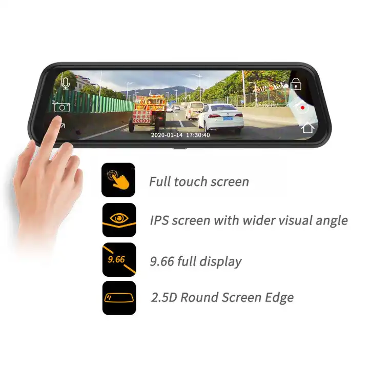 10'' Mirror Dash Cam Night Vis - Rear Camera For Car 评论和价格