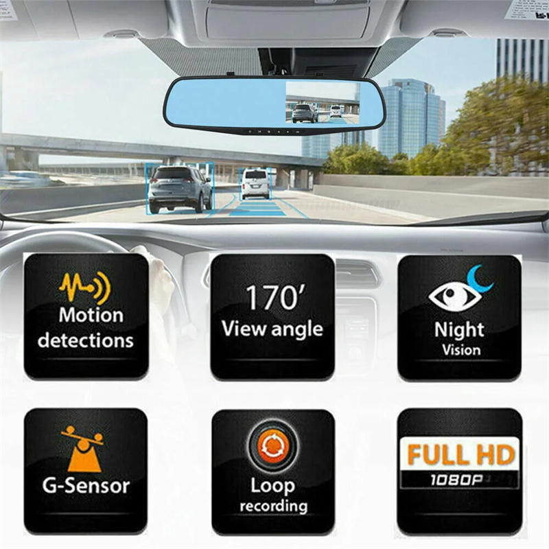 Mirror Dash Cam FHD Dual Lens  - Car Accessories Youtube 评论和价格