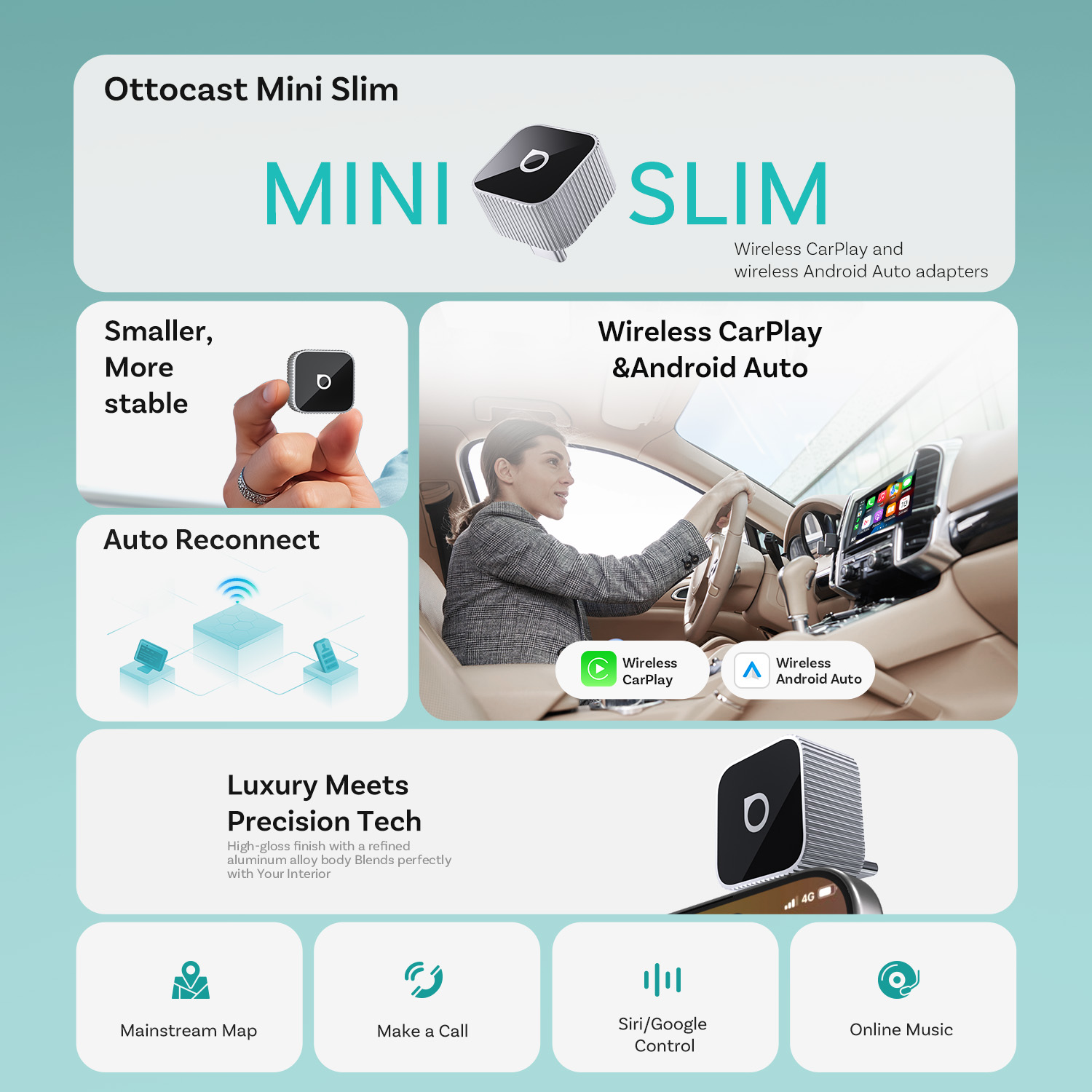 Ottocast Mini Slim Wireless Ca - Car Accessories Youtube 评论和价格